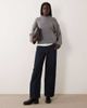 Miss Selfridge Miss Selfridge crew neck slouch sweater in charcoal-Blue - 1