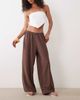 Miss Selfridge Miss Selfridge crinkle balloon pants in brown - part of a set-Multi - 1