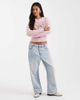 Miss Selfridge Miss Selfridge crochet floral cropped sweater in soft pink - 2