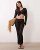 Miss Selfridge Miss Selfridge crochet maxi skirt in black - part of a set - 1