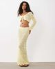 Miss Selfridge Miss Selfridge crochet maxi skirt in butter yellow - part of a set - 1