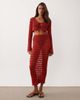 Miss Selfridge Miss Selfridge crochet maxi skirt in red - part of a set-Yellow - 1