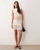 Miss Selfridge Miss Selfridge crochet mix mini dress in cream-White - 2