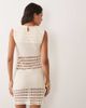 Miss Selfridge Miss Selfridge crochet mix mini dress in cream-White - 3