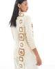 Miss Selfridge Miss Selfridge crochet skinny scarf in cream and taupe-Brown - 3