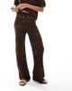 Miss Selfridge Miss Selfridge crochet straight leg beach pants in chocolate - part of a set-Brown - 2