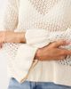 Miss Selfridge Miss Selfridge crochet sweater with peplum hem and sleeves in cream-White - 3