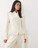 Miss Selfridge Miss Selfridge cropped collarless blazer in ivory-White - 1