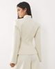 Miss Selfridge Miss Selfridge cropped collarless blazer in ivory-White - 3
