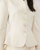 Miss Selfridge Miss Selfridge cropped collarless blazer in ivory-White - 4
