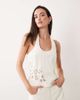 Miss Selfridge Miss Selfridge cutwork denim halter top in ecru-White - 1