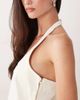 Miss Selfridge Miss Selfridge cutwork denim halter top in ecru-White - 3