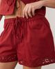 Miss Selfridge Miss Selfridge cutwork mini shorts in red - part of a set - 3