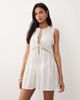 Miss Selfridge Miss Selfridge cutwork tie detail mini beach cover-up in white - 1