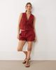 Miss Selfridge Miss Selfridge cutwork vest with matching scrunchie in red - part of a set - 1