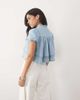 Miss Selfridge Miss Selfridge denim baby doll top in light wash-Blue - 3