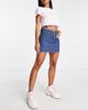 Miss Selfridge Miss Selfridge denim belted micro mini skirt in dark wash-Blue - 4