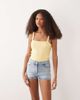 Miss Selfridge Miss Selfridge denim booty shorts in blue wash - 1
