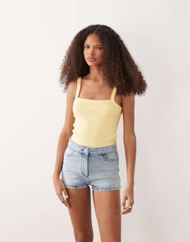Miss Selfridge Miss Selfridge denim booty shorts in blue wash