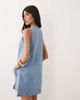 Miss Selfridge Miss Selfridge denim button through shift dress in light blue wash - 4