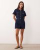 Miss Selfridge Miss Selfridge denim button up romper in indigo wash-Blue - 3