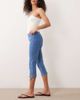 Miss Selfridge Miss Selfridge denim capri pants with bows in mid blue wash - 2