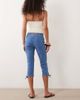 Miss Selfridge Miss Selfridge denim capri pants with bows in mid blue wash - 3