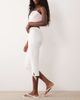 Miss Selfridge Miss Selfridge denim capri with bows in cream wash-White - 3