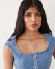 Miss Selfridge Miss Selfridge denim corset top in mid blue wash - 2