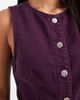 Miss Selfridge Miss Selfridge denim fitted vest in plum-Red - 4