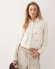 Miss Selfridge Miss Selfridge denim girlfriend jacket in ecru wash-White - 1