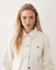 Miss Selfridge Miss Selfridge denim girlfriend jacket in ecru wash-White - 2