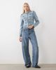 Miss Selfridge Miss Selfridge denim mandarin inspired jacket in washed blue - 3