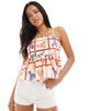 Miss Selfridge Miss Selfridge denim micro shorts in ecru-White - 1