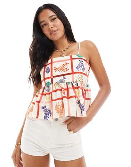 Miss Selfridge Miss Selfridge denim micro shorts in ecru-White