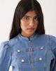 Miss Selfridge Miss Selfridge denim military drummer jacket in blue wash - 2