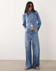 Miss Selfridge Miss Selfridge denim military drummer jacket in blue wash - 3