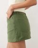 Miss Selfridge Miss Selfridge denim mini skort in khaki wash-Green - 3