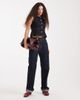 Miss Selfridge Miss Selfridge denim peplum cinched vest in indigo-Navy - 2