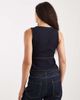 Miss Selfridge Miss Selfridge denim peplum cinched vest in indigo-Navy - 4