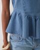 Miss Selfridge Miss Selfridge denim peplum top in light wash-Blue - 3