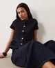 Miss Selfridge Miss Selfridge denim short sleeve peplum top in indigo - part of a set-Blue - 1