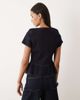 Miss Selfridge Miss Selfridge denim short sleeve peplum top in indigo - part of a set-Blue - 4