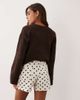 Miss Selfridge Miss Selfridge denim shorts in ecru polka dots-Multi - 4