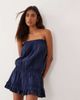 Miss Selfridge Miss Selfridge denim strapless dress in blue wash - 1