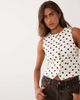 Miss Selfridge Miss Selfridge denim vest in ecru polka dots-Multi - 1