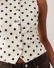 Miss Selfridge Miss Selfridge denim vest in ecru polka dots-Multi - 3