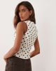 Miss Selfridge Miss Selfridge denim vest in ecru polka dots-Multi - 4