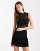 Miss Selfridge Miss Selfridge devore ruffle skort in black - 1