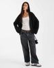 Miss Selfridge Miss Selfridge edge to edge cardigan in black-Gray - 3